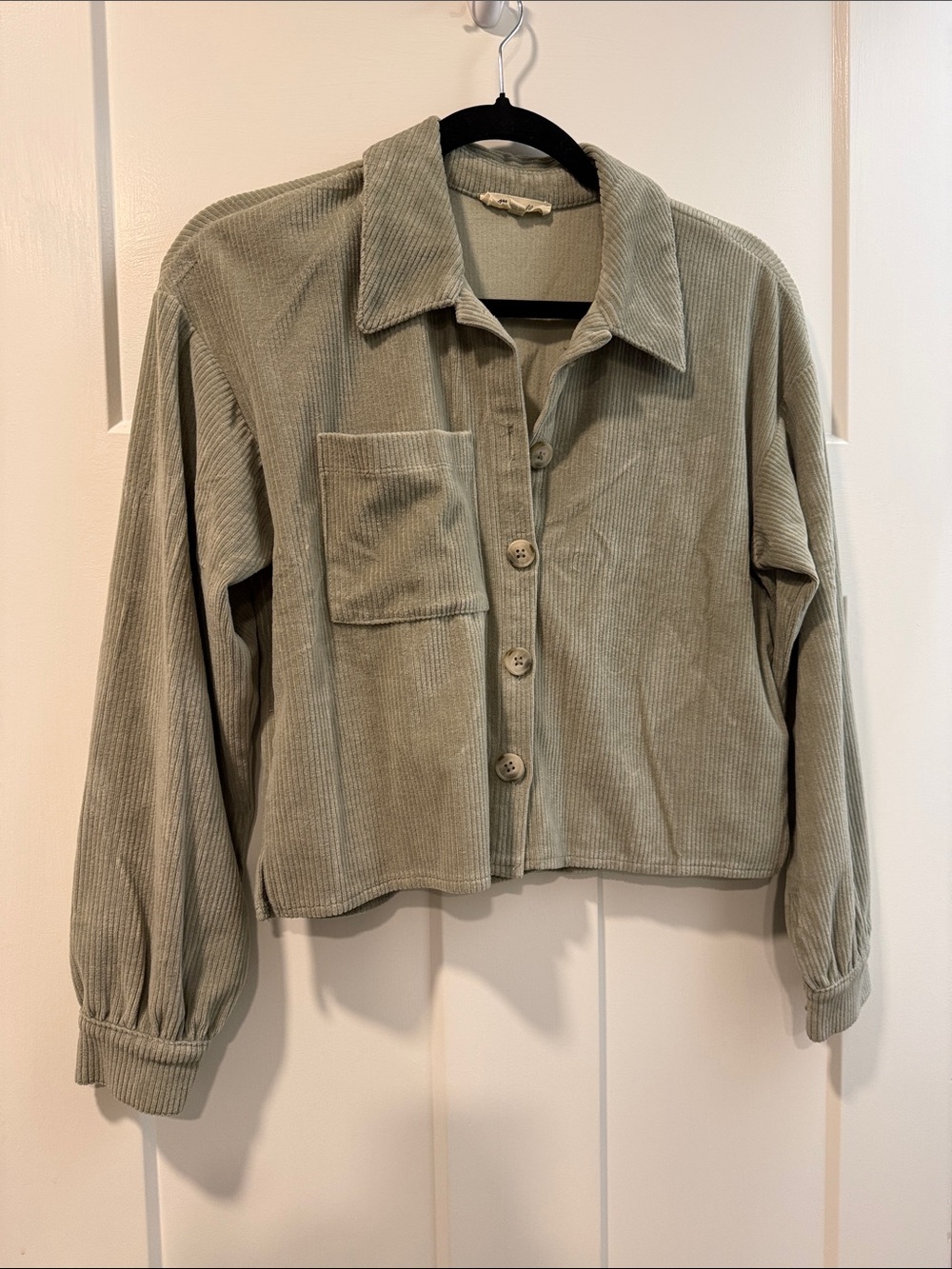 Madewell Sage Green Corduroy Button-Front Jacket